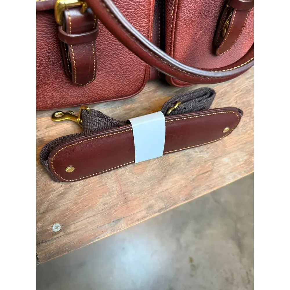 Orvis Brown Leather Duffel Travel Bag Weekender Carry On Luggage Shoulder Strap